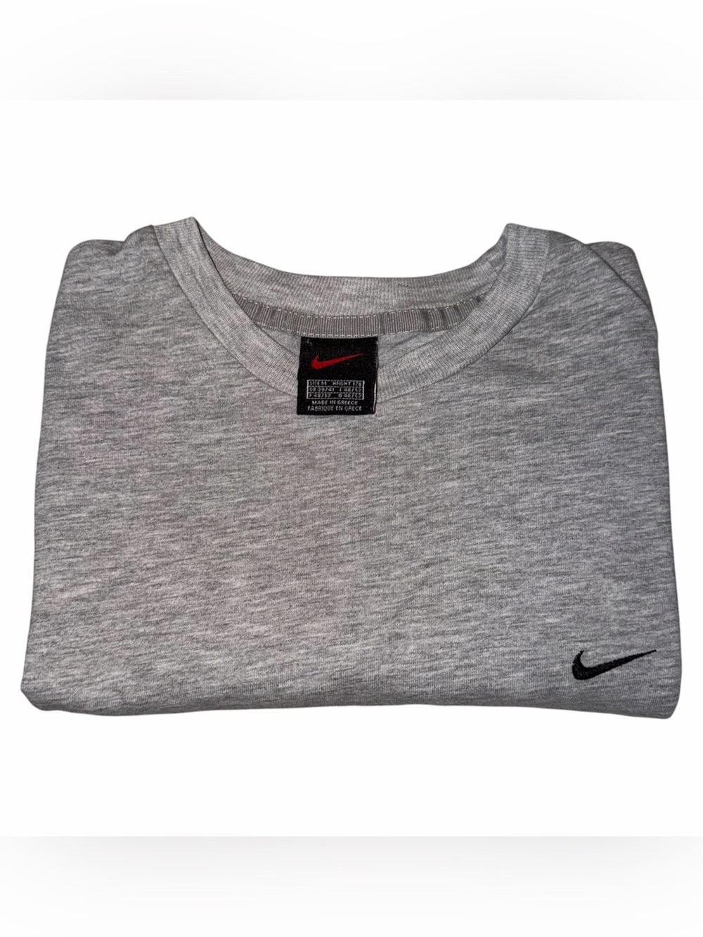 Vintage Nike Mini Swoosh Embroidered Gray Tee Black Tag Men’s M Y2K
